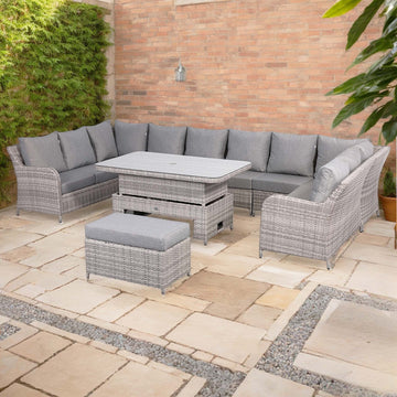 Sicily Aluminium High Back Large U-shape Corner Set with Rising Table(#914)